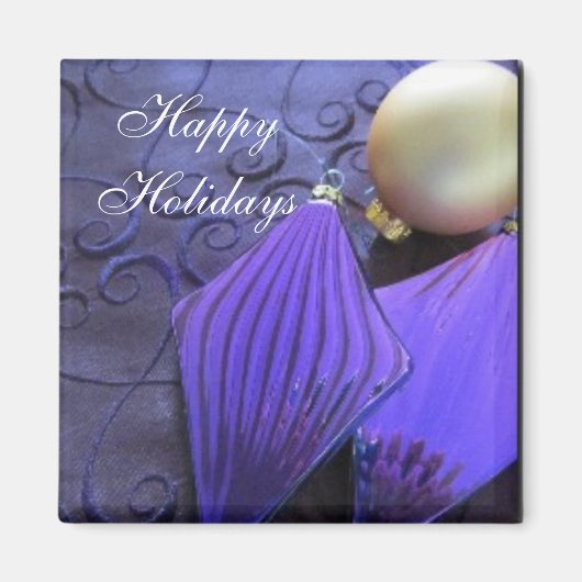 Aimant Élégante décoration de Noël violet (Devant)