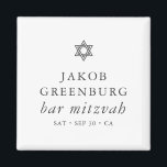 Aimant Élégante étoile simple moderne de David Bar Mitzva<br><div class="desc">Design est composé de typographie sans serif et de typographie cursive joueuse sur un arrière - plan simple. Disponible ici : http://www.zazzle.com/store/selectpartysupplies</div>