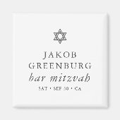 Aimant Élégante étoile simple moderne de David Bar Mitzva (Devant)