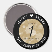 Aimant Élégante fête du 1er anniversaire du Mariage de pa (Recto/Verso)