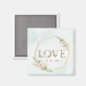 Aimant Élégante Flore Amour Verdure Or (Recto/Verso)