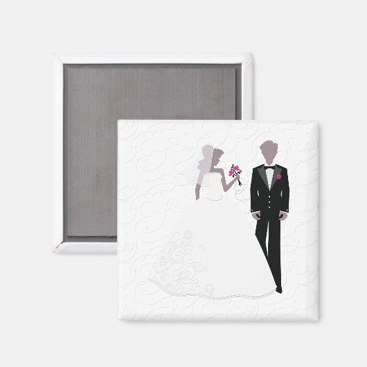 Aimant Élégante mariée et mariée (Recto/Verso)