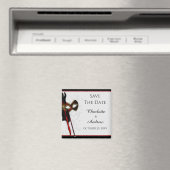 Aimant Elégante Masquerade Enregistrer La Date (In Situ (Lave-vaisselle))