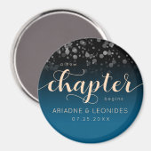 Aimant Elégante Pêche Océanique Bleu Mariage Un Nouveau C (Recto/Verso)