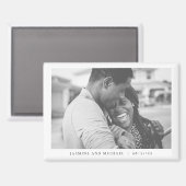 Aimant Élégante photo Mariage moderne (Recto/Verso)