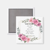 Aimant Élégante Rose Géométrique Enregistrer L'Aimant Dat (Recto/Verso)