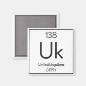 Aimant Élément britannique "Unitedkingdium" Chimie drôle (Recto/Verso)