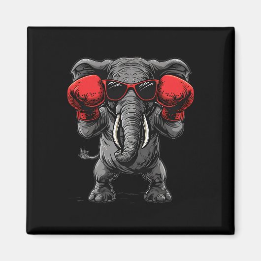 Aimant Élément de boxe avec gants de boxe Kickboxing Drôl (Devant)