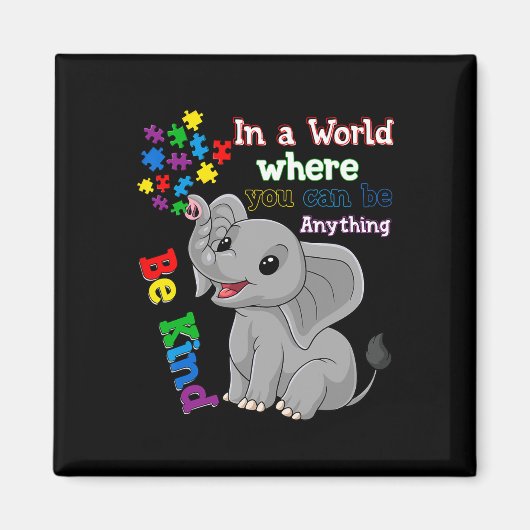 Aimant Élément éléphant mignon et pièce de puzzle pour la (Devant)