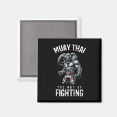 Aimant Élément Muay Thai - Kickboxing et éléphant thaï (Recto/Verso)