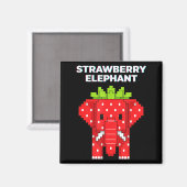 Aimant Élément pixel art fraise éléphant mignon animal de (Recto/Verso)