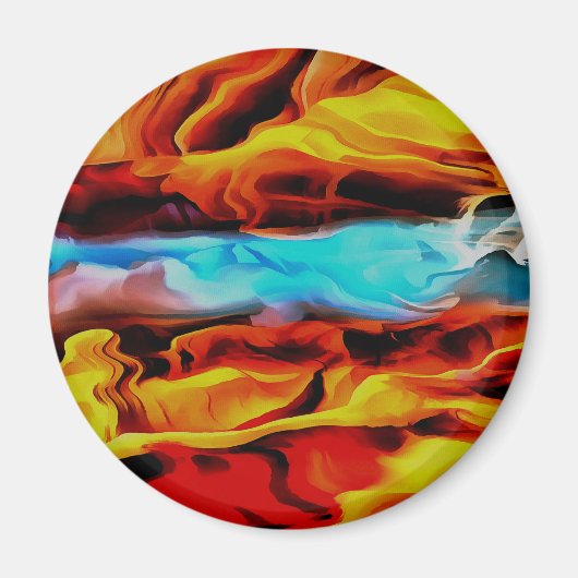 Aimant Eléments Chauds Et Froids Acrylique Verser Abstrai (Devant)