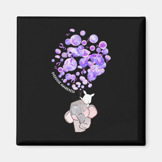 Aimant Eléphane mignon soufflant de Lons Violets overdose (Devant)