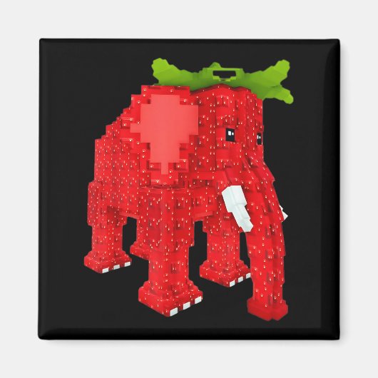 Aimant Éléphant à la fraise (Devant)
