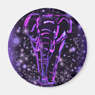 Aimant Eléphant À La Nuit Rose Putrple Starry