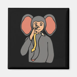 Aimant Eléphant ASL Geste main sourde Accusé de perte d'a