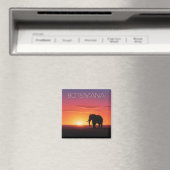 Aimant Eléphant au Botswana au coucher du soleil (In Situ (Lave-vaisselle))