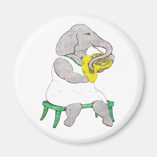 Aimant Eléphant avec Corne française (Devant)