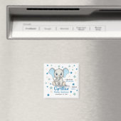 Aimant Eléphant Bébé mignon avec oreilles bleues Boy Stat (In Situ (Lave-vaisselle))