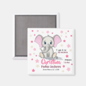 Aimant Eléphant bébé mignon avec oreilles roses statistiq (Recto/Verso)