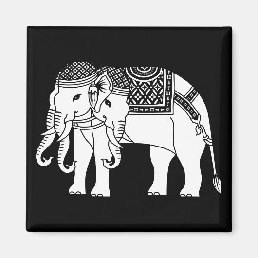 Aimant Elephant blanc thaïlandais Erawan (Devant)