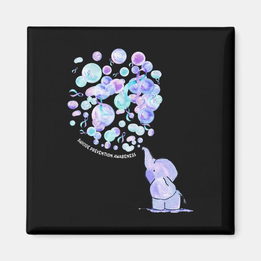 Aimant Eléphant bleu violet Lons Suicide Prévention Awa (Devant)