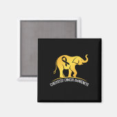 Aimant Elephant Childhood Cancer Awareness Ribbon Warrier (Recto/Verso)