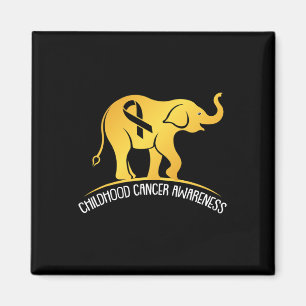 Aimant Elephant Childhood Cancer Awareness Ribbon Warrier