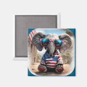 Aimant Éléphant d'Amérique (Recto/Verso)