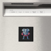 Aimant Éléphant de boxe avec gants de boxe Kickboxing Amu (In Situ (Lave-vaisselle))
