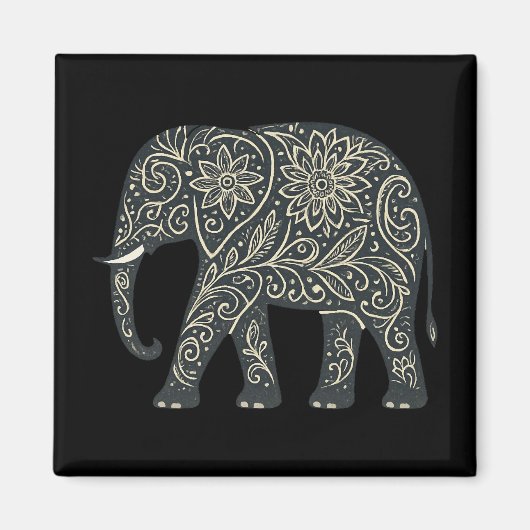 Aimant Éléphant de Florale (Devant)