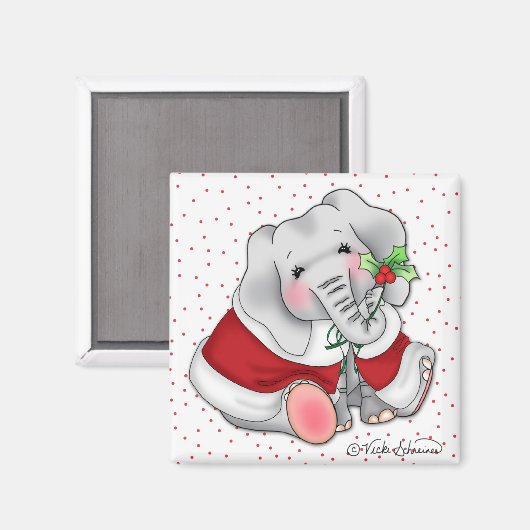 Aimant Eléphant de Noël (Recto/Verso)