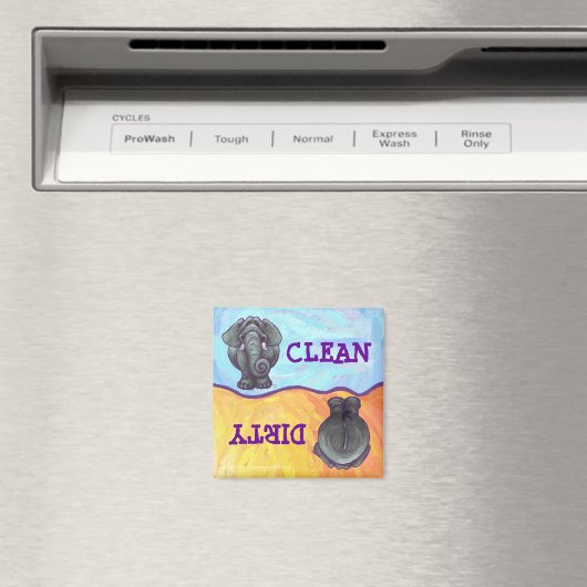 Aimant Elephant Dirty Plats Propres (In Situ (Lave-vaisselle))