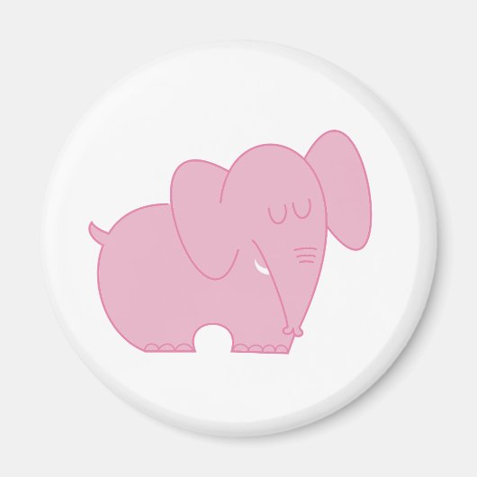 Aimant Eléphant doux (rose) (Devant)