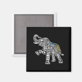 Aimant Elephant Down Syndrome Journée Sensitivitisation M (Recto/Verso)