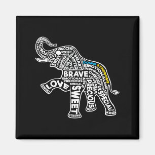 Aimant Elephant Down Syndrome Journée Sensitivitisation M