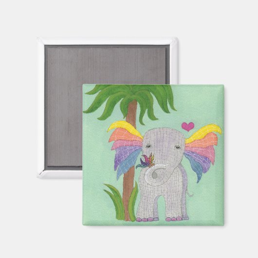 Aimant Elephant et papillon BFF (Recto/Verso)