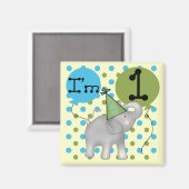 Aimant Elephant I'm 1 Premier Anniversaire Tshirts et cad (Recto/Verso)