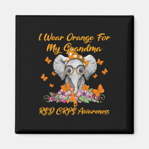 Aimant Elephant Je Porte Orange Pour Ma Grand-Mère Crps R
