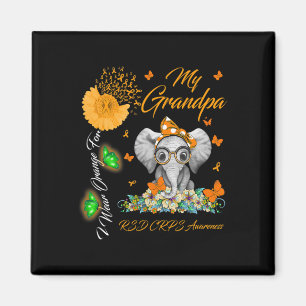Aimant Éléphant Je Porte Orange Pour Mon Grand-Père Rsd C