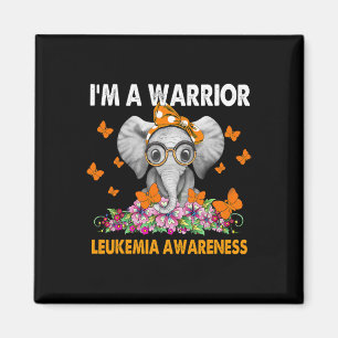 Aimant Elephant Je suis un guerrier Leucémie sensibilisat