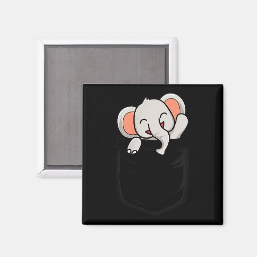 Aimant Elephant Lovers Cute Funny Elephant In Cket  (Recto/Verso)