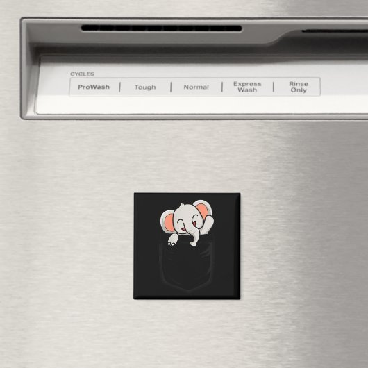 Aimant Elephant Lovers Cute Funny Elephant In Cket  (In Situ (Lave-vaisselle))