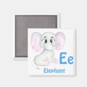 Aimant Elephant personnalise ABC : Lettre E - Ajouter vot (Recto/Verso)