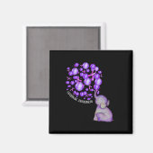 Aimant Eléphant Poussant Des Lons Violets Surdose (Recto/Verso)