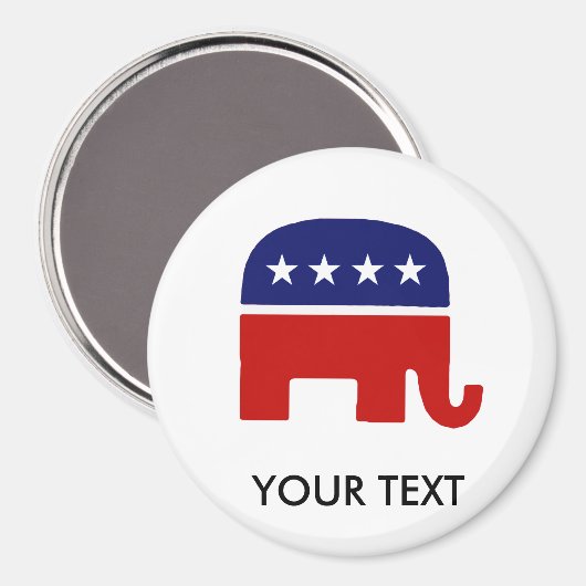 Aimant Eléphant républicain / Eléphant GOP (Recto/Verso)