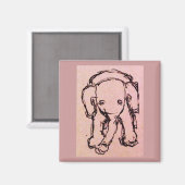 Aimant Eléphant rose (Recto/Verso)