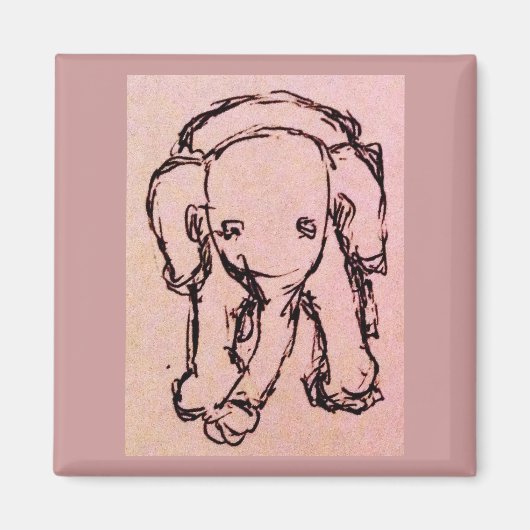 Aimant Eléphant rose (Devant)