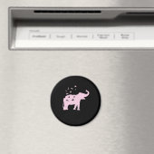 Aimant Éléphant rose avec oiseaux (In Situ (Lave-vaisselle))