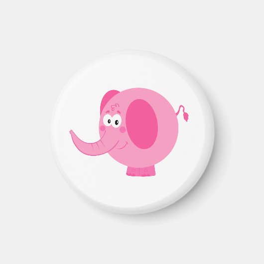 Aimant Eléphant rose mignon (Devant)